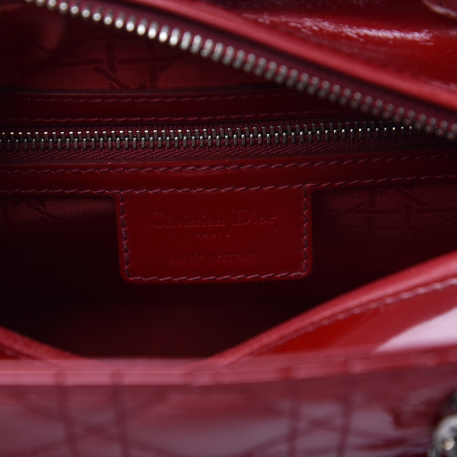 Christian Dior Patent Cannage Medium Lady Dior Red 7 of 11