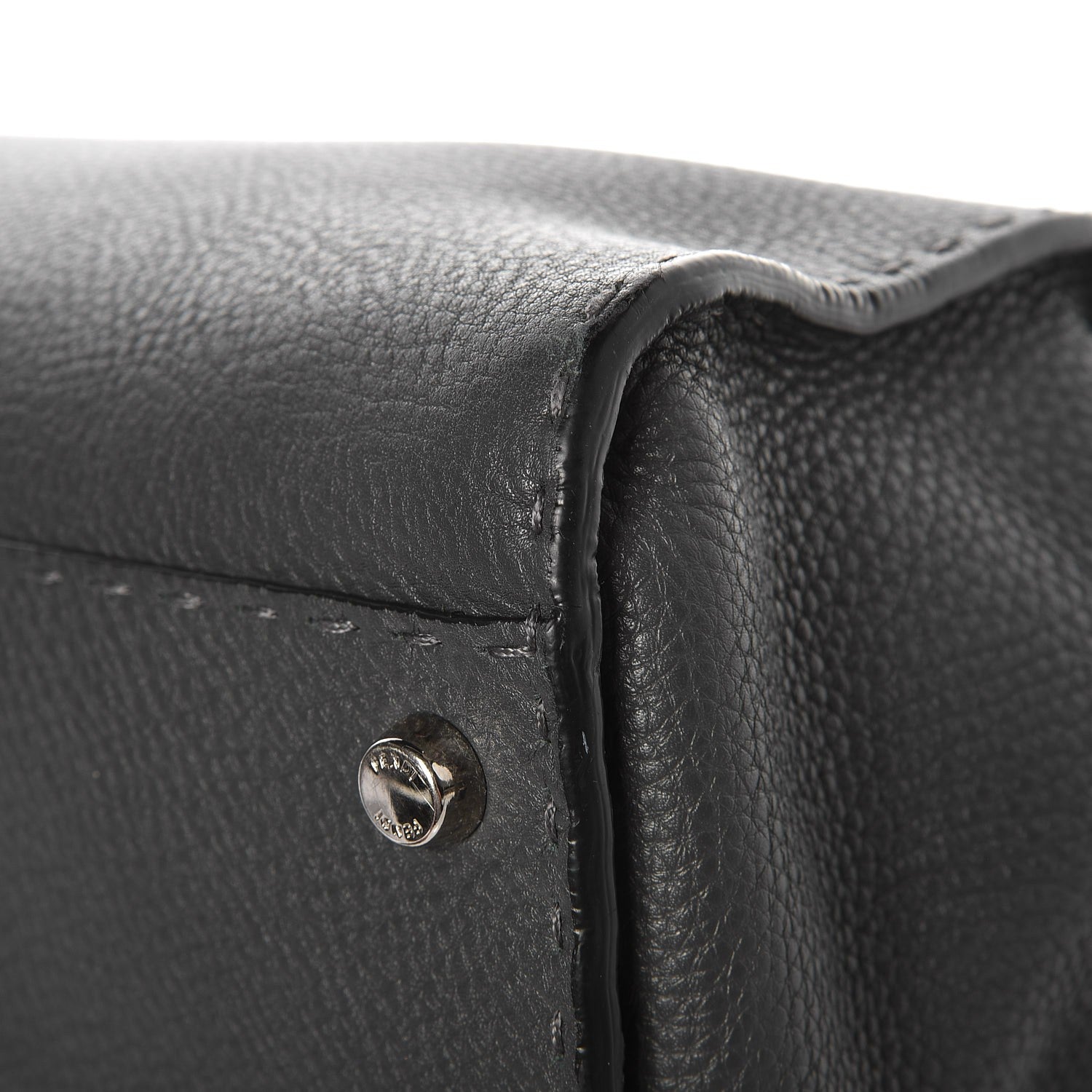 Fendi Cuoio Romano Selleria Bi-Color Large Peekaboo Iconic Satchel Asfalto Latte 14 of 15