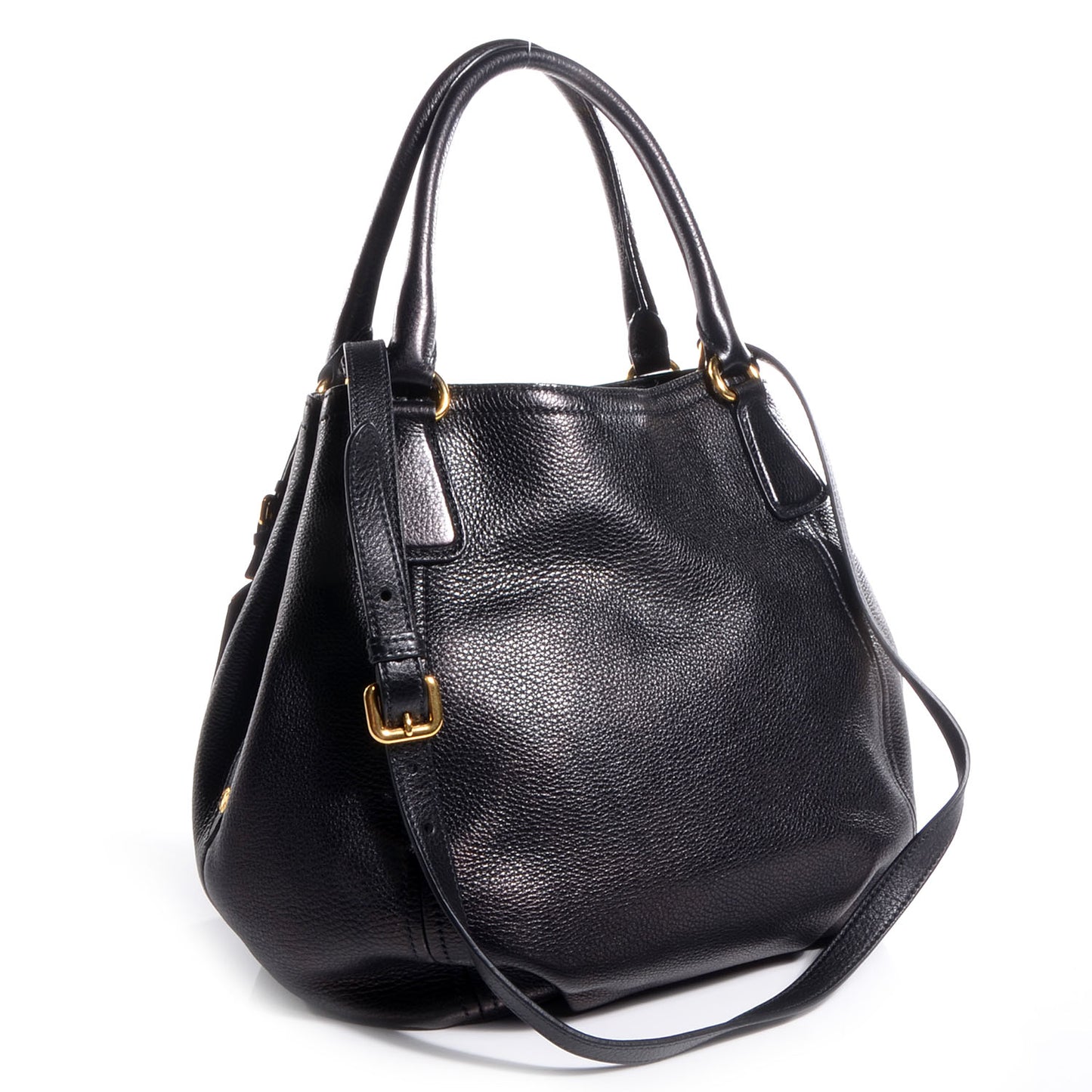 Vitello Daino Medium Tote Nero Black