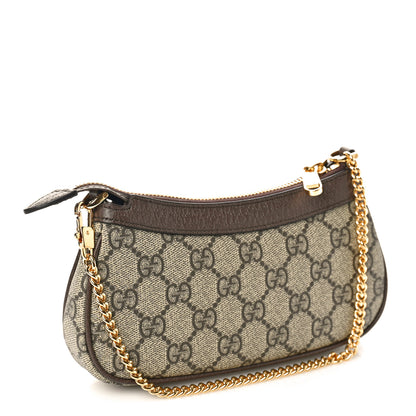 Gucci GG Supreme Monogram Textured Dollar Calfskin Mini Ophidia Chain Bag Beige Ebony 3 of 8