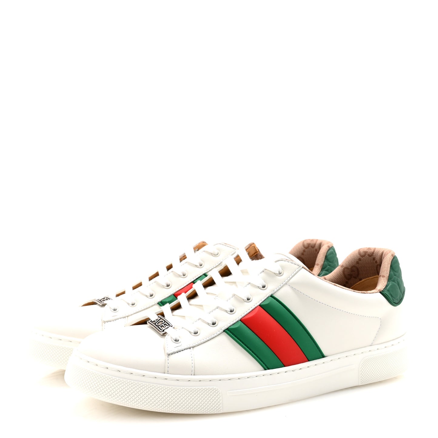 Ultralight Plume Calfskin Rubber Web Mens New Ace Sneakers 11 Green White Red