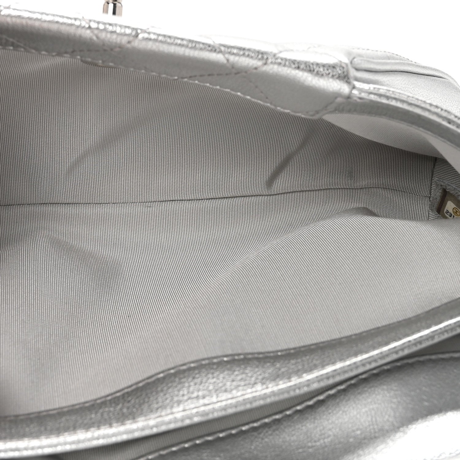 Chanel Metallic Calfskin Quilted Fold Up Again Clutch Silver 5 of 8
