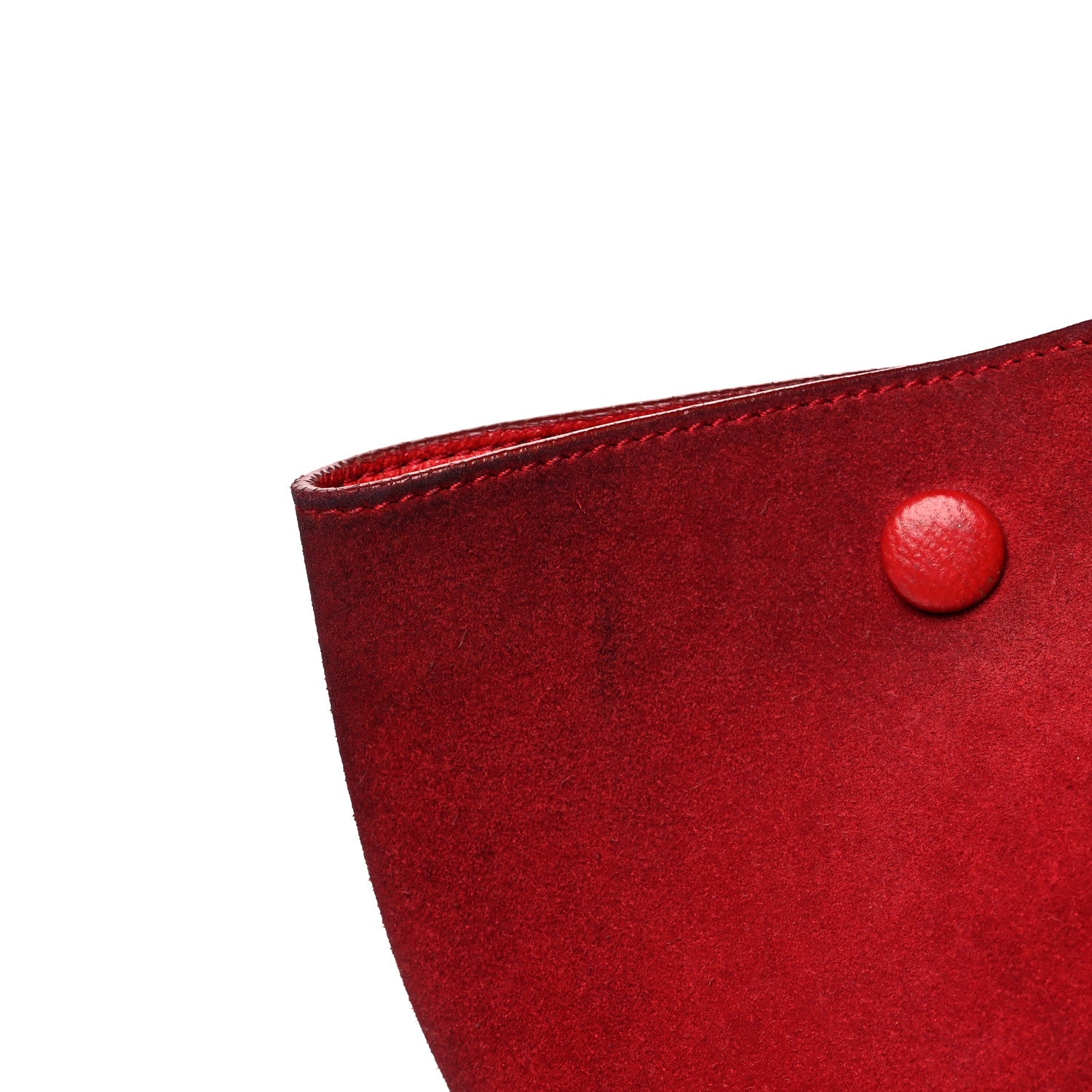Celine Drummed Calfskin Suede Medium Trapeze Coquelicot 17 of 19