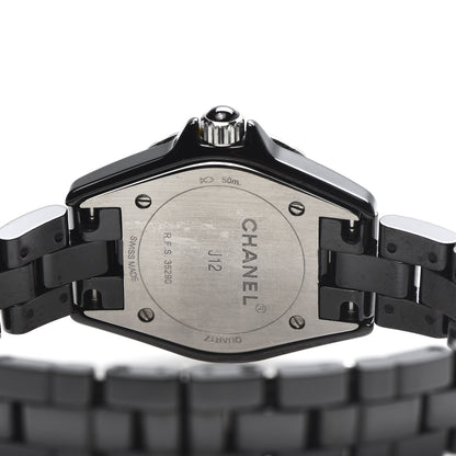 Chanel Stainless Steel Ceramic Diamond 29mm J12 Quartz Watch Black 5 of 6