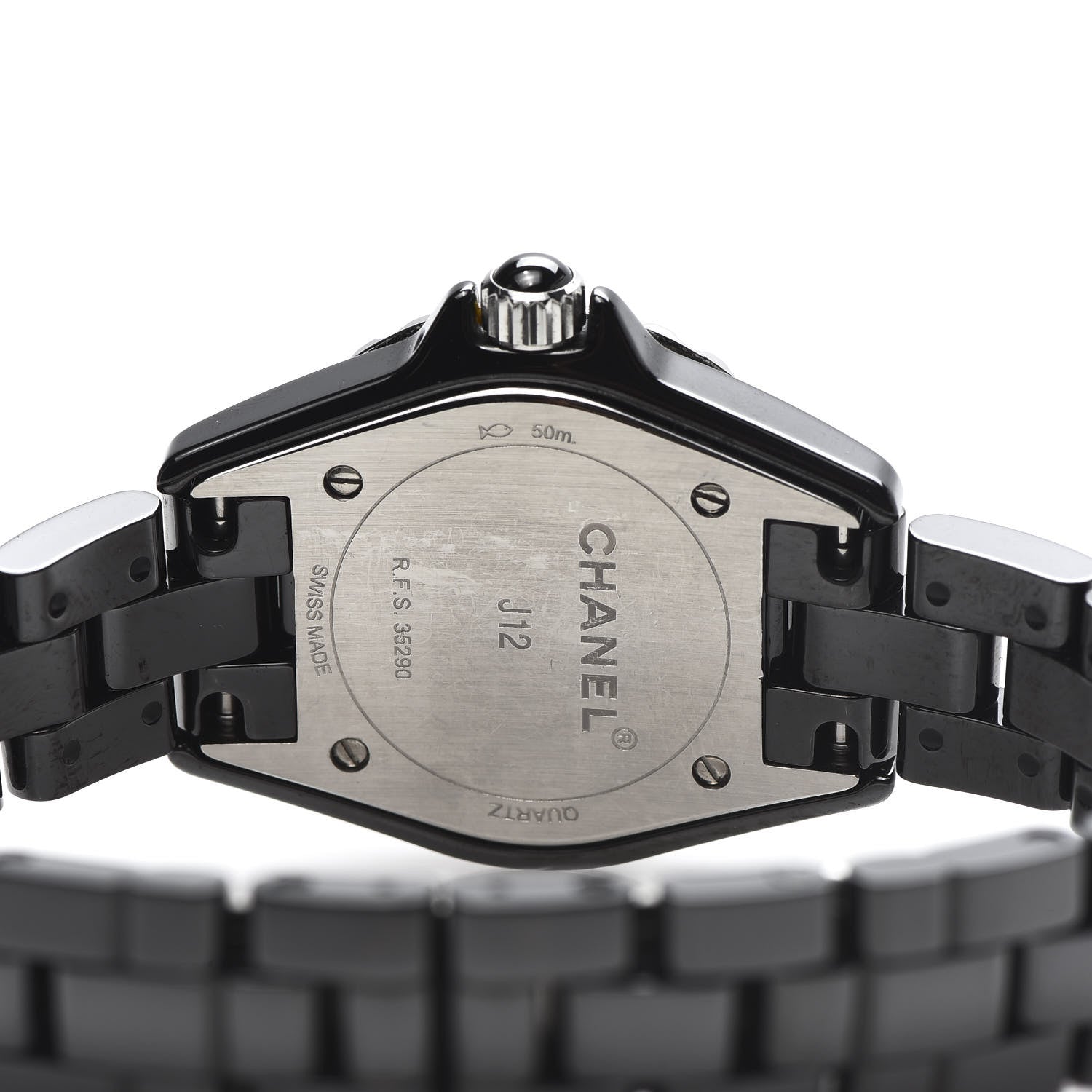 Chanel Stainless Steel Ceramic Diamond 29mm J12 Quartz Watch Black 5 of 6