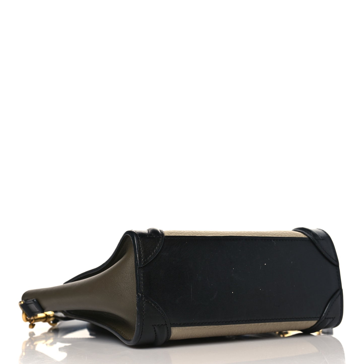Elephant Calfskin Nano Tri-Color Luggage Beige Green