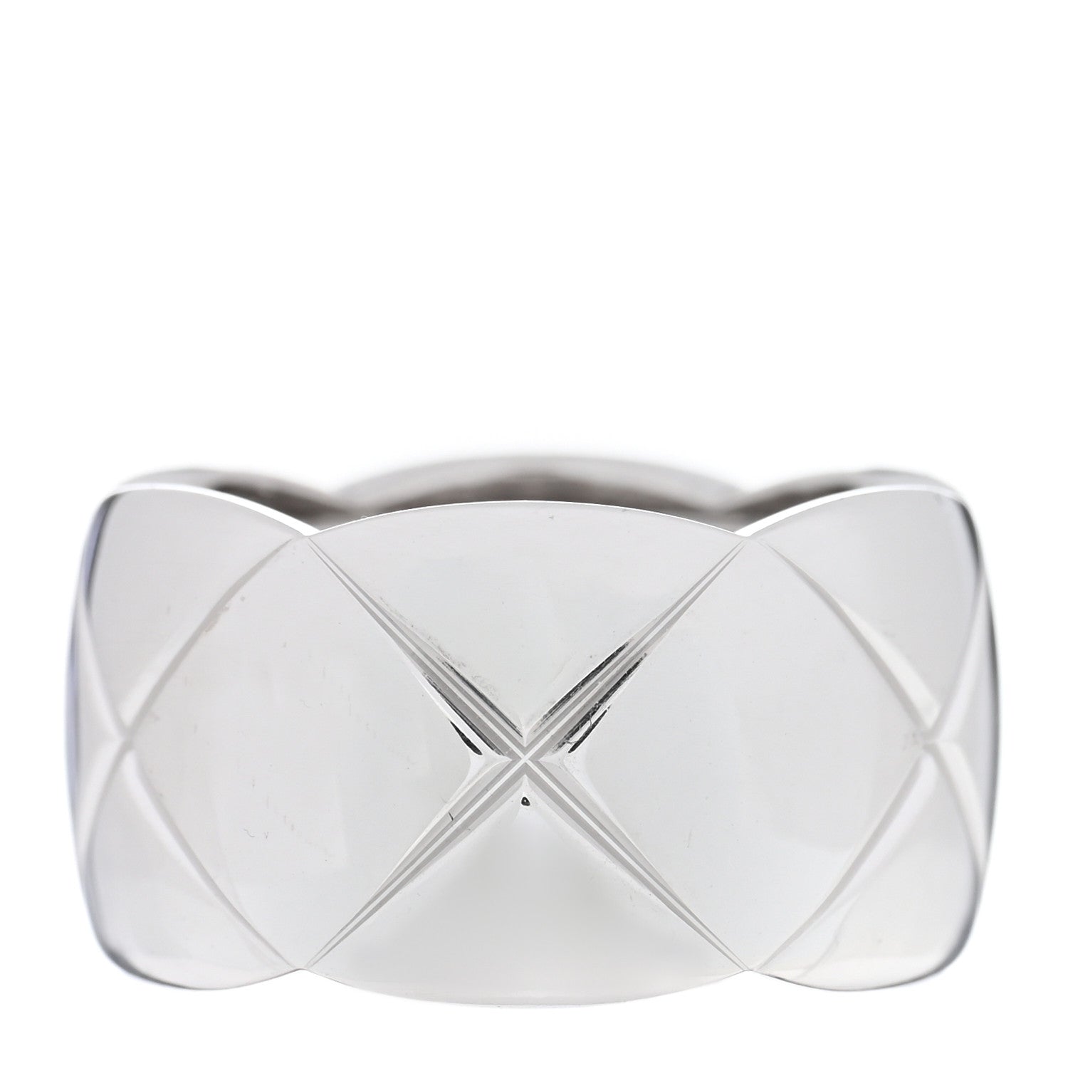 Chanel 18K White Gold Large Coco Crush Ring 50 5.25 1 of 5
