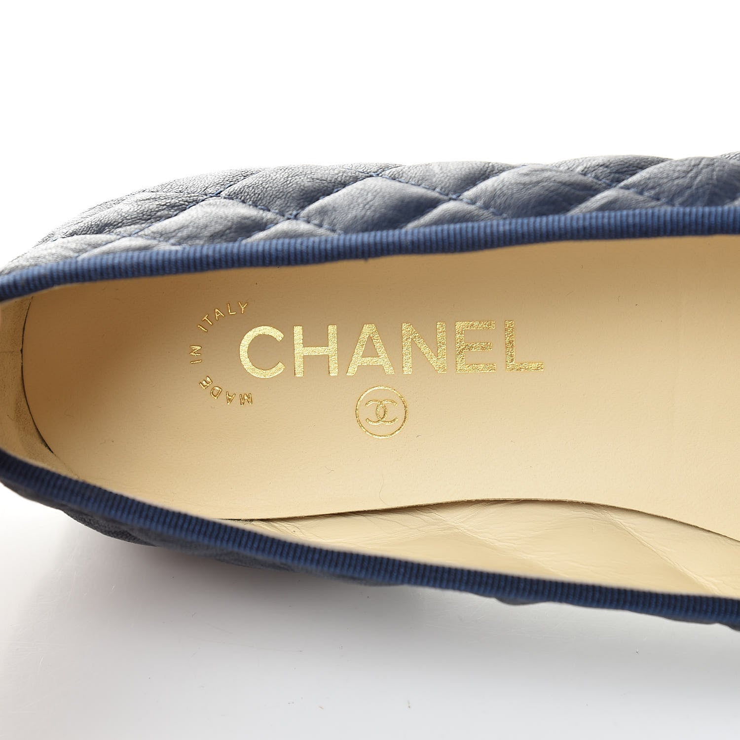 Chanel Lambskin Quilted Cap Toe Ballerina Flats 41 Navy 7 of 12