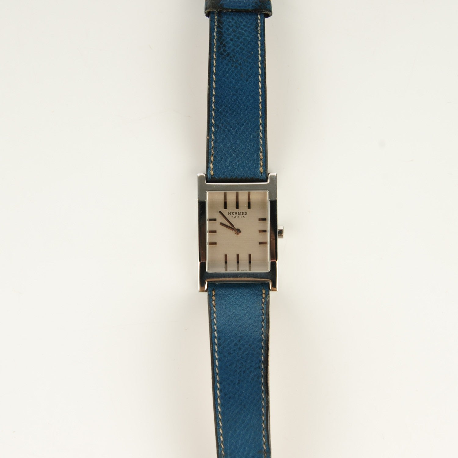 Hermes Stainless Steel Epsom 25mm Tandem Quartz Watch Blue Jean 3 of 12