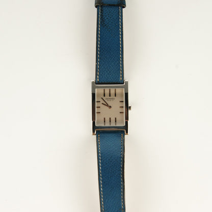 Hermes Stainless Steel Epsom 25mm Tandem Quartz Watch Blue Jean 3 of 12