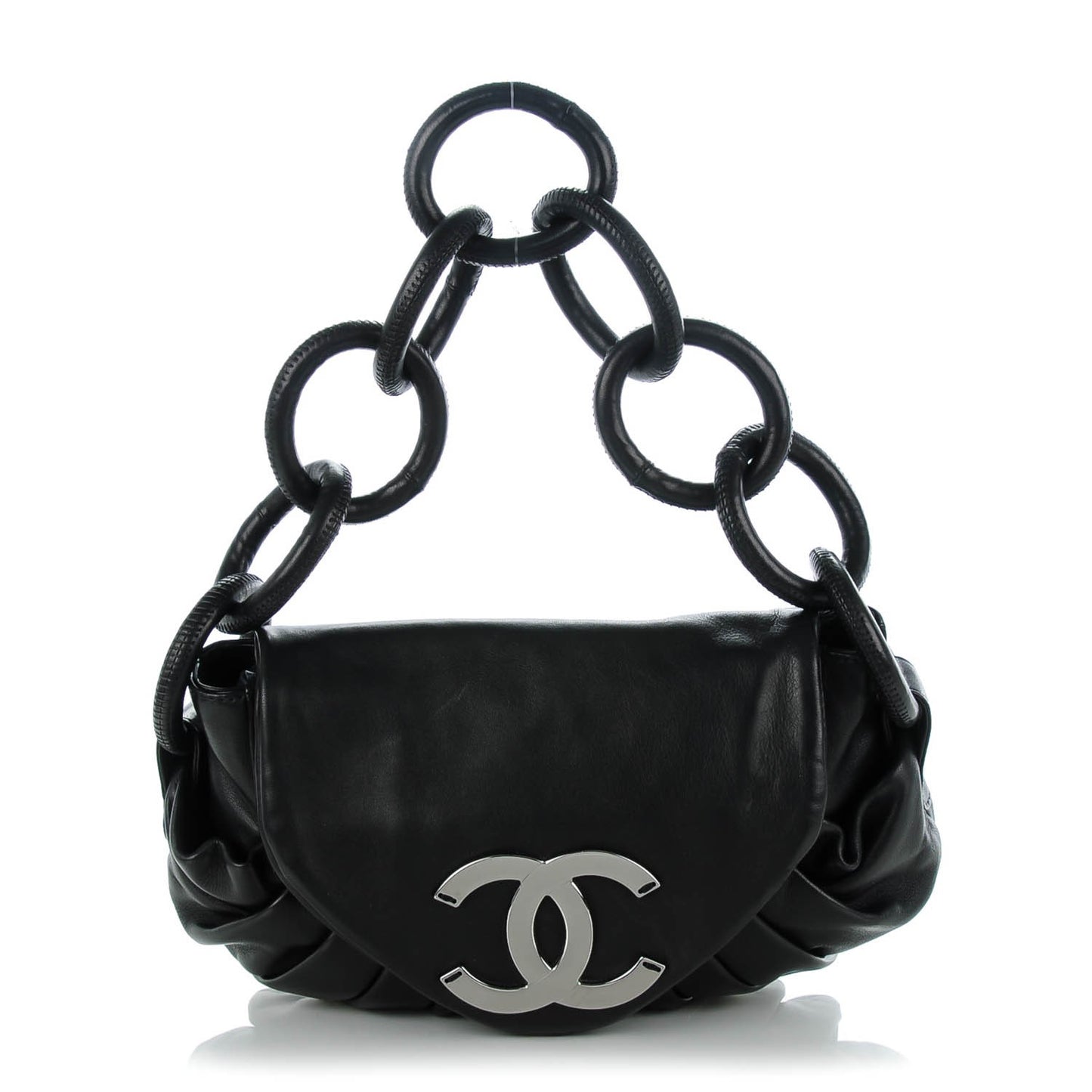 Lambskin Pleated CC Hobo Black