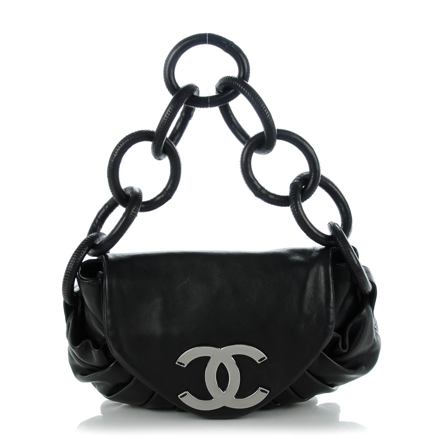 Chanel Lambskin Pleated CC Hobo Black 1 of 6