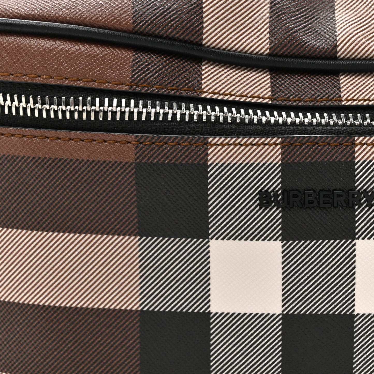 E-canvas Check Cason Bum Bag Dark Birch Brown