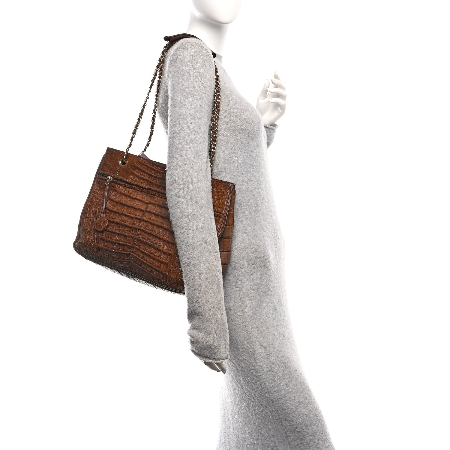 Chanel Alligator Shopping Tote Brown 2 of 11