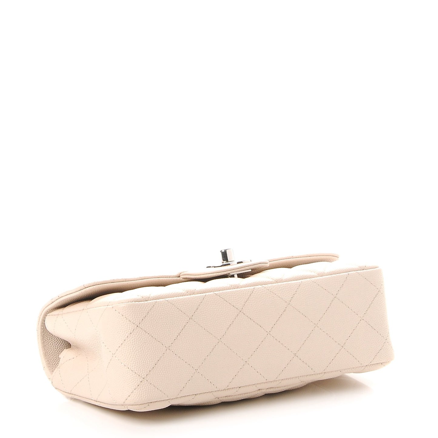 Caviar Quilted Mini Rectangular Flap Beige Clair