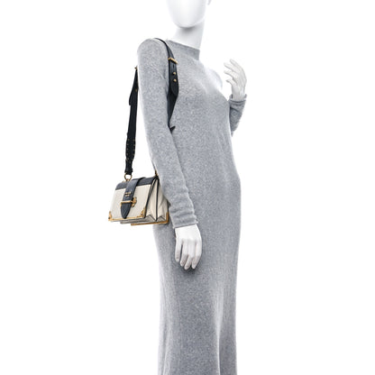 Prada City Calf Saffiano Cahier Bag Talco Black 2 of 10