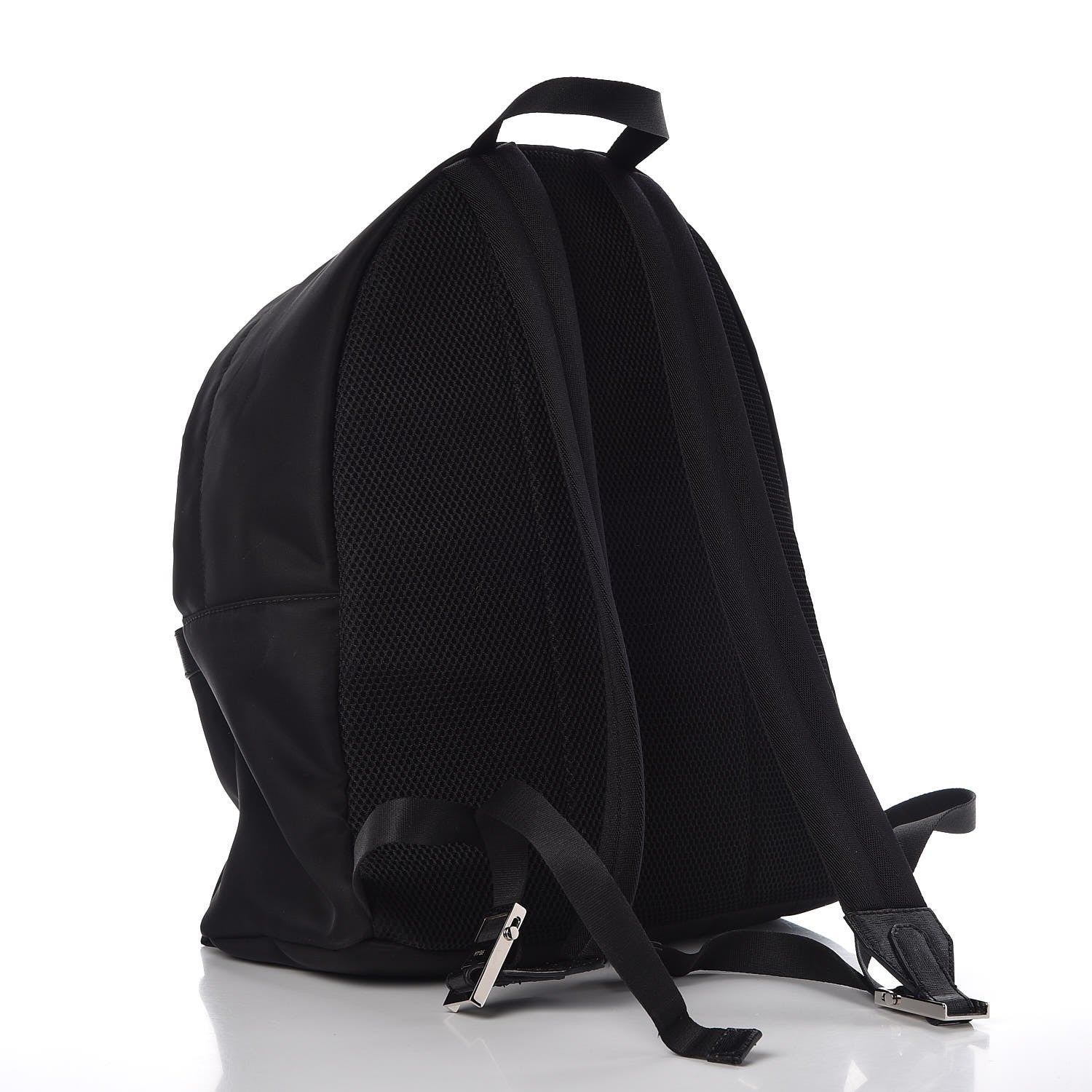 Fendi Nylon Vitello Elite Monster Eyes Rounded Backpack Black Yellow 3 of 8