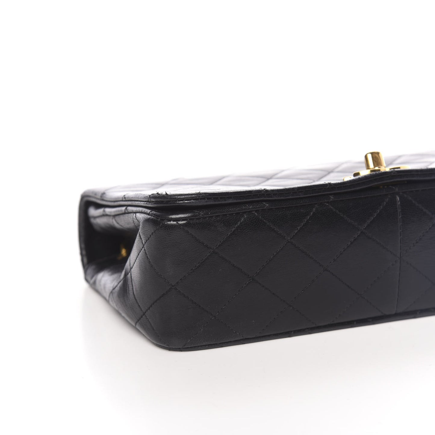 Lambskin Quilted Small Single Flap Black