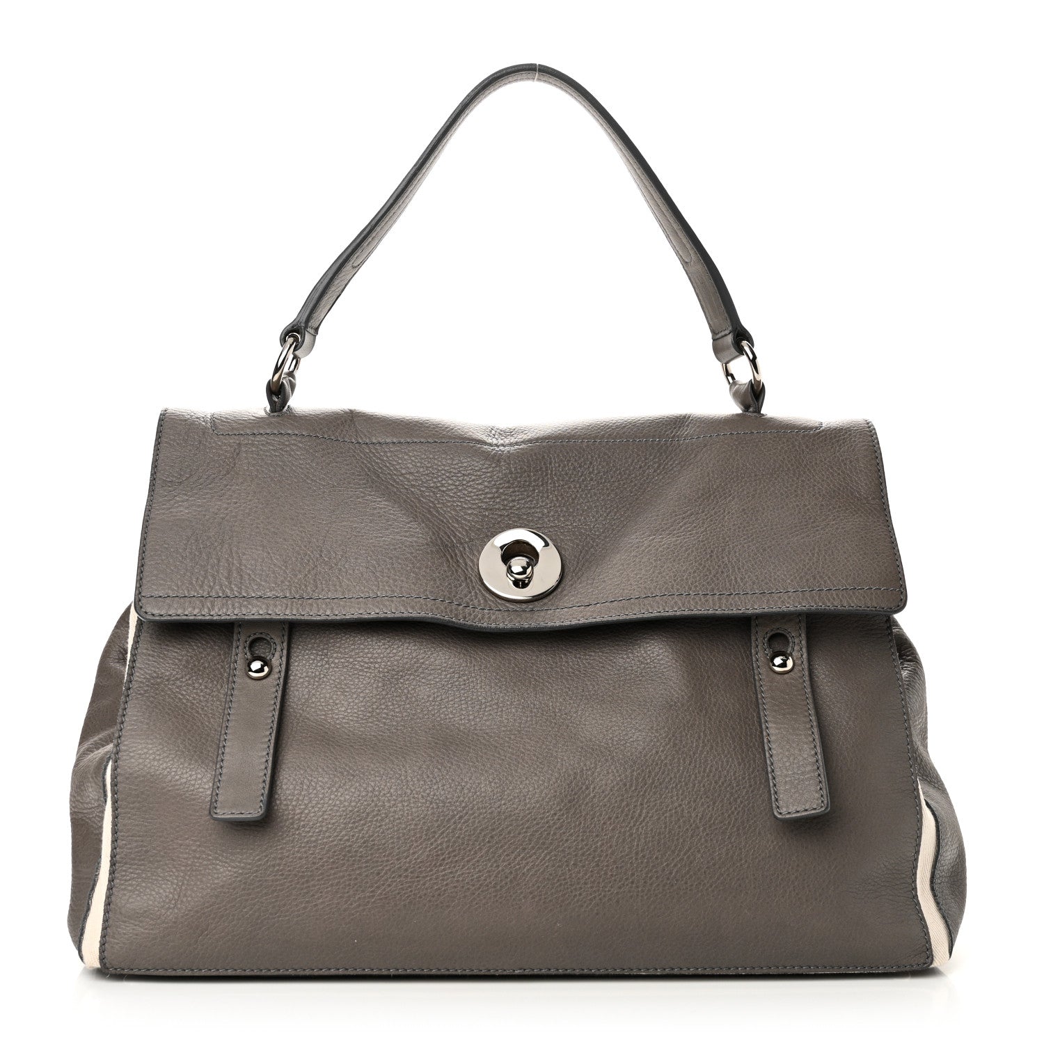 Saint Laurent Calfskin Canvas Large Muse Two Grey 1 of 10