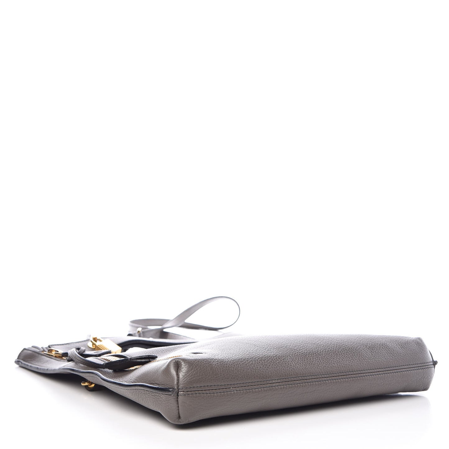 Grained Calfskin Alix Shoulder Bag Graphite