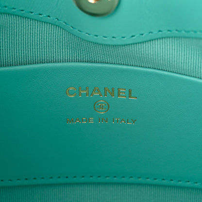 Chanel Shiny Crumpled Calfskin Quilted Nano 31 Shopping Bag Turquoise 6 of 11