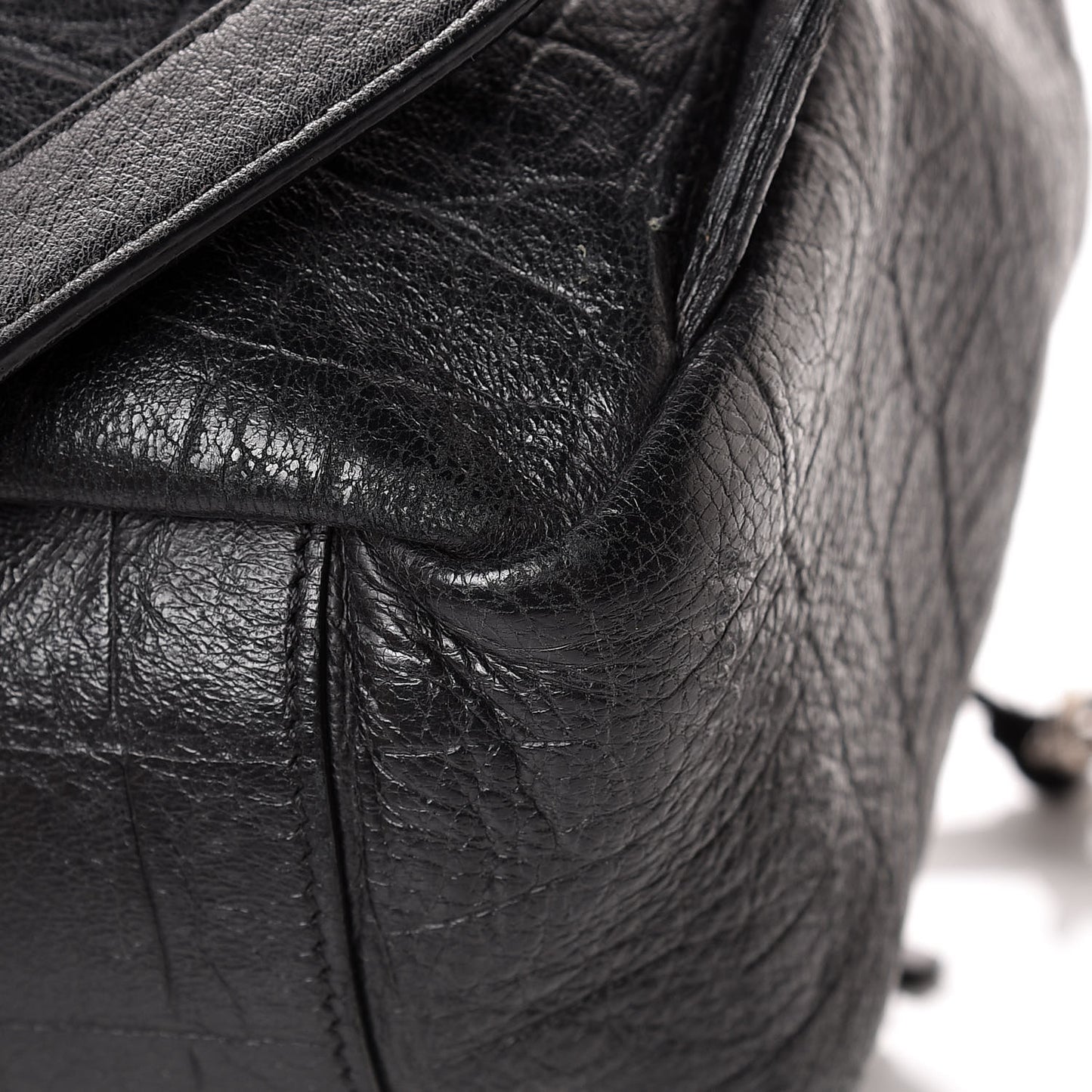 Crocodile Embossed Lambskin Festival Backpack Black