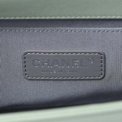 Chanel Calfskin Chevron Quilted Medium Boy Flap Light Green 6 of 11