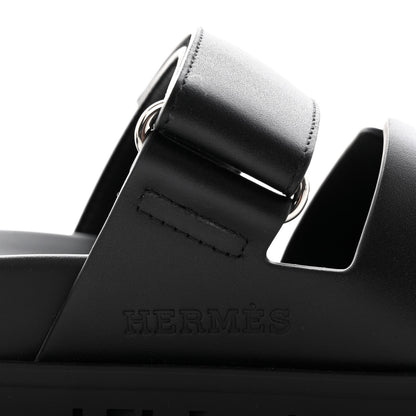 Hermes Calfskin Womens Chypre Sandals 35.5 Black 7 of 10