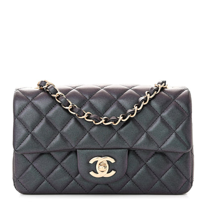 Chanel Iridescent Lambskin Quilted Mini Rectangular Flap Black 1 of 10