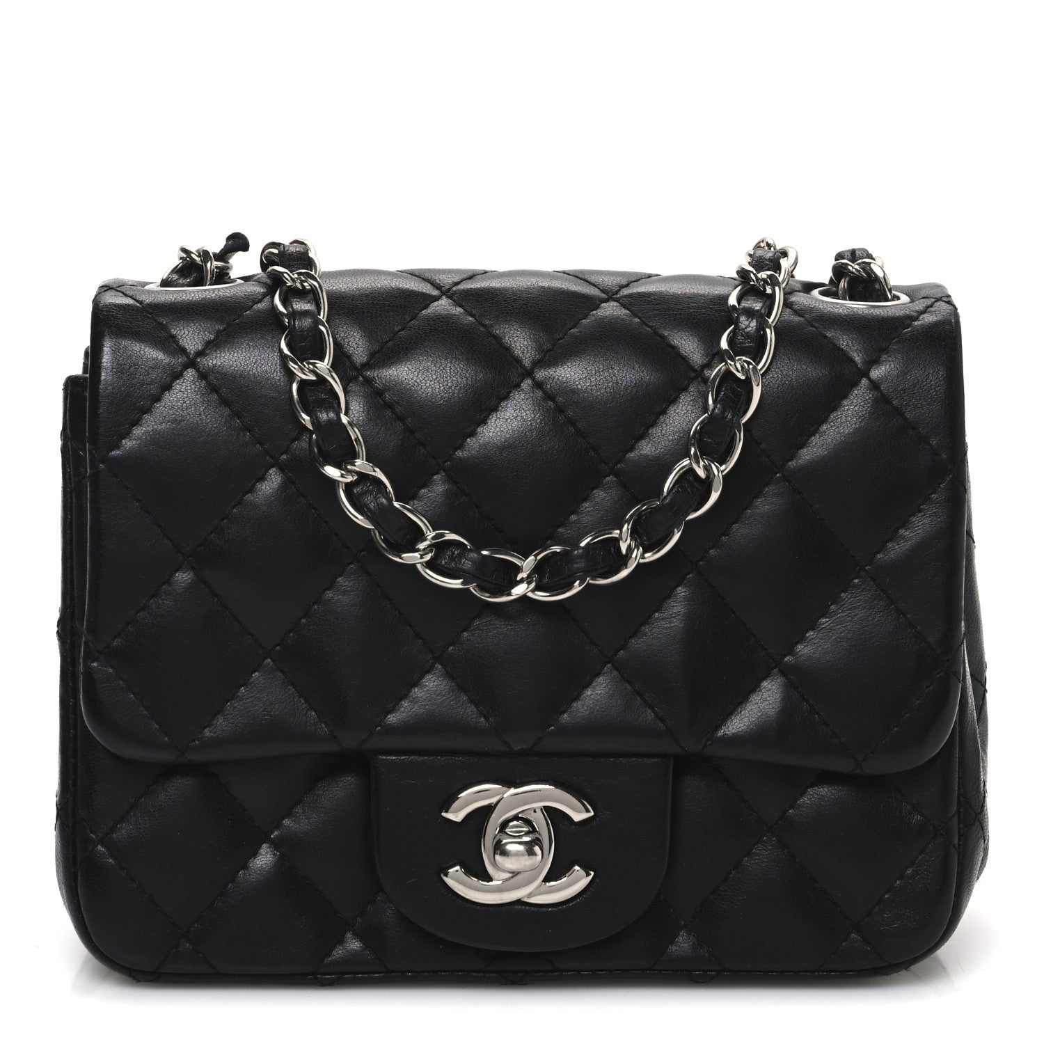Chanel Lambskin Quilted Mini Square Flap Black 1 of 10
