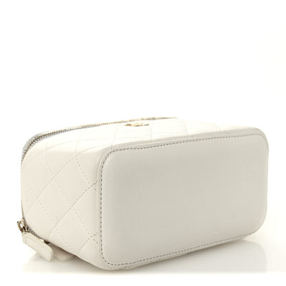Chanel Lambskin Quilted Pearl Crush Small Vanity Case With Chain White 4 of 11