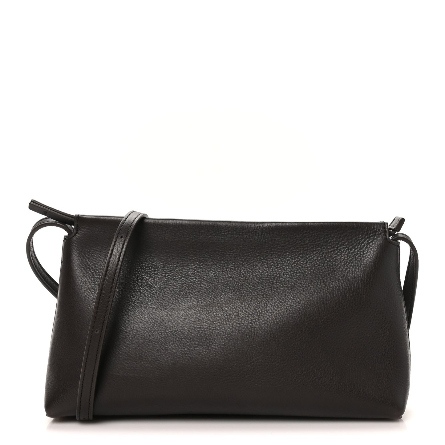 Grained Calfskin Rene Crossbody Dark Brown