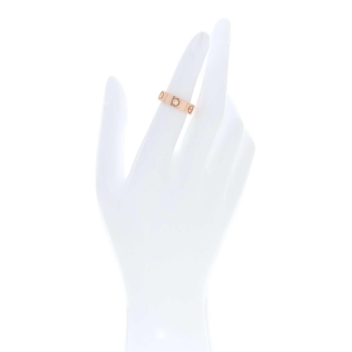 18K Pink Gold 3 Diamond 5.5mm LOVE Ring 49 5