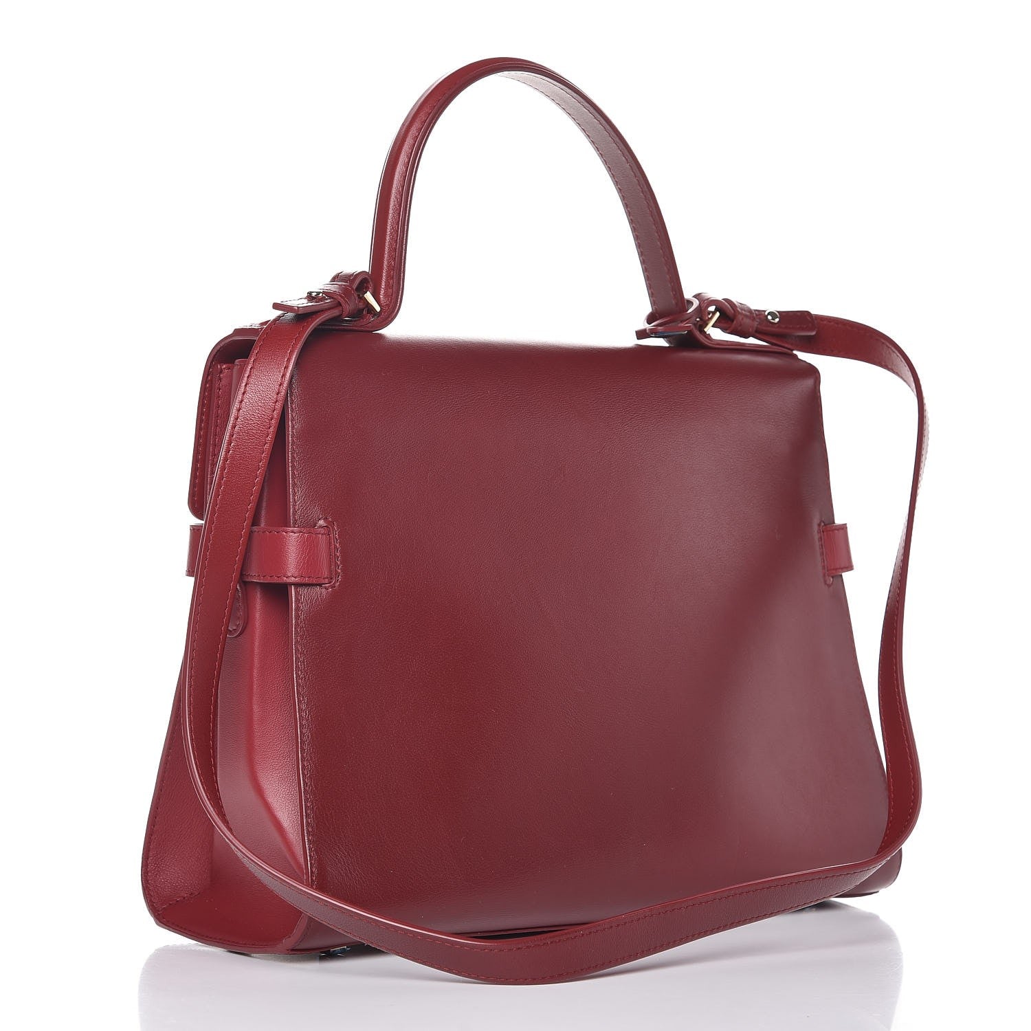 Delvaux Calfskin GM Tempete Satchel Red 4 of 10