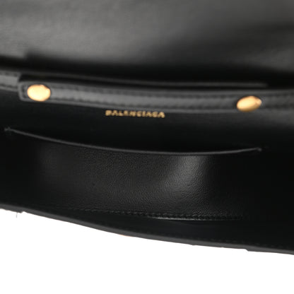 Balenciaga Shiny Box Calfskin Small Hourglass Evening Chain Bag Black 5 of 10