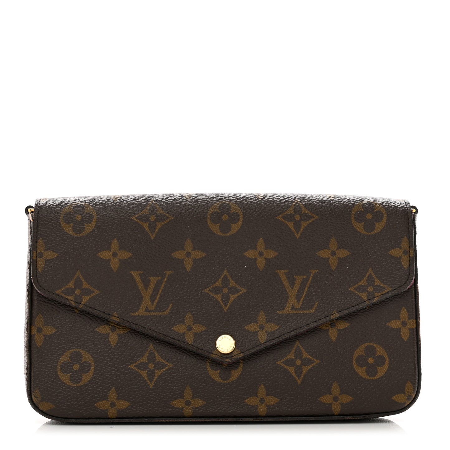 Monogram Pochette Felicie Chain Wallet Fuchsia