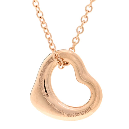 Tiffany 18K Rose Gold 11mm Elsa Peretti Open Heart Pendant Necklace 4 of 4