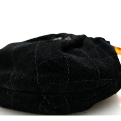 Chanel Suede Calfskin Plexiglass Tortoise Shell Quilted Mini Pouch Black 10 of 11