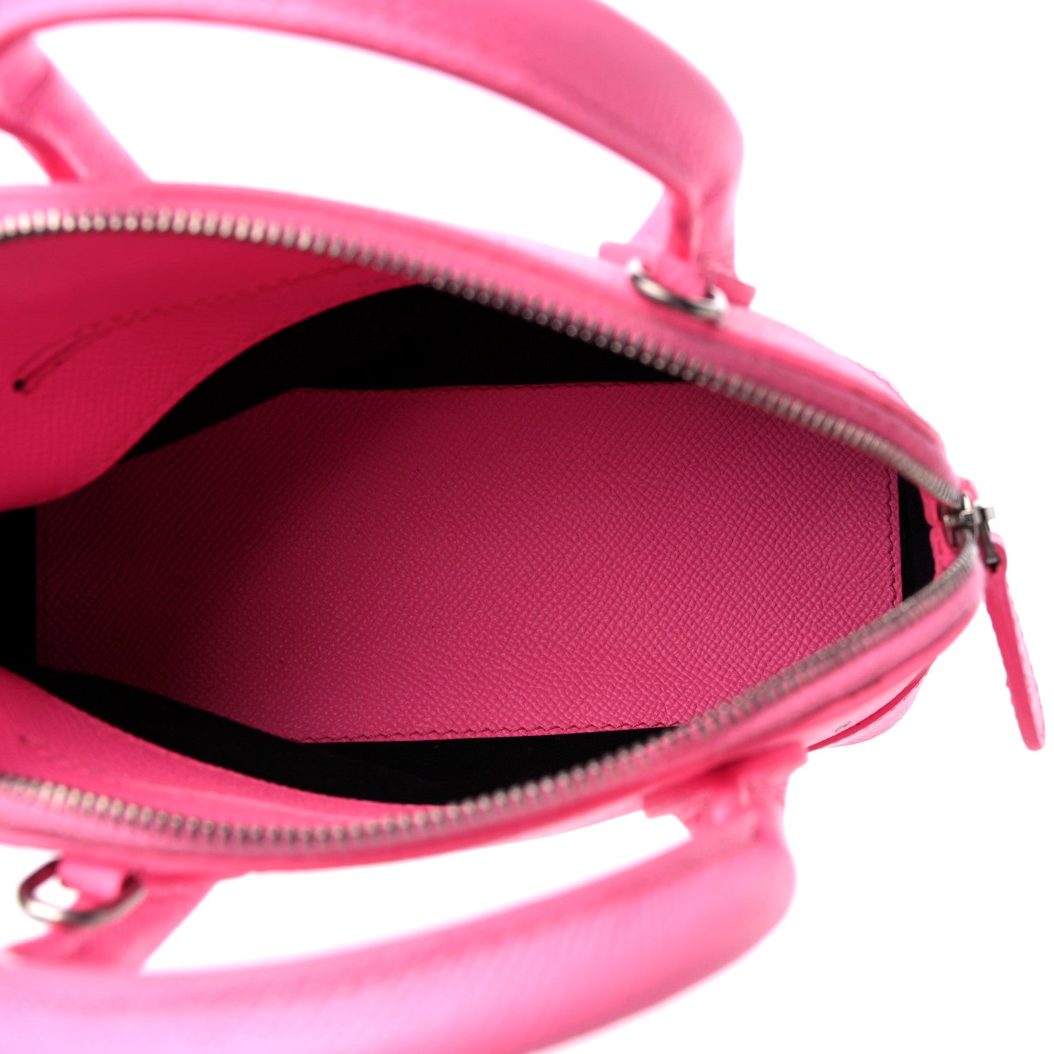 Balenciaga Signature Grained Calfskin Logo XXS Ville Top Handle Bag Acid Pink Black 5 of 16