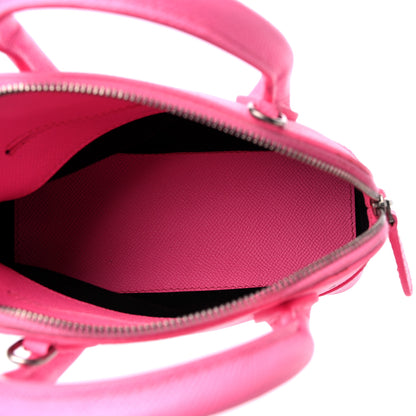 Balenciaga Signature Grained Calfskin Logo XXS Ville Top Handle Bag Acid Pink Black 5 of 16