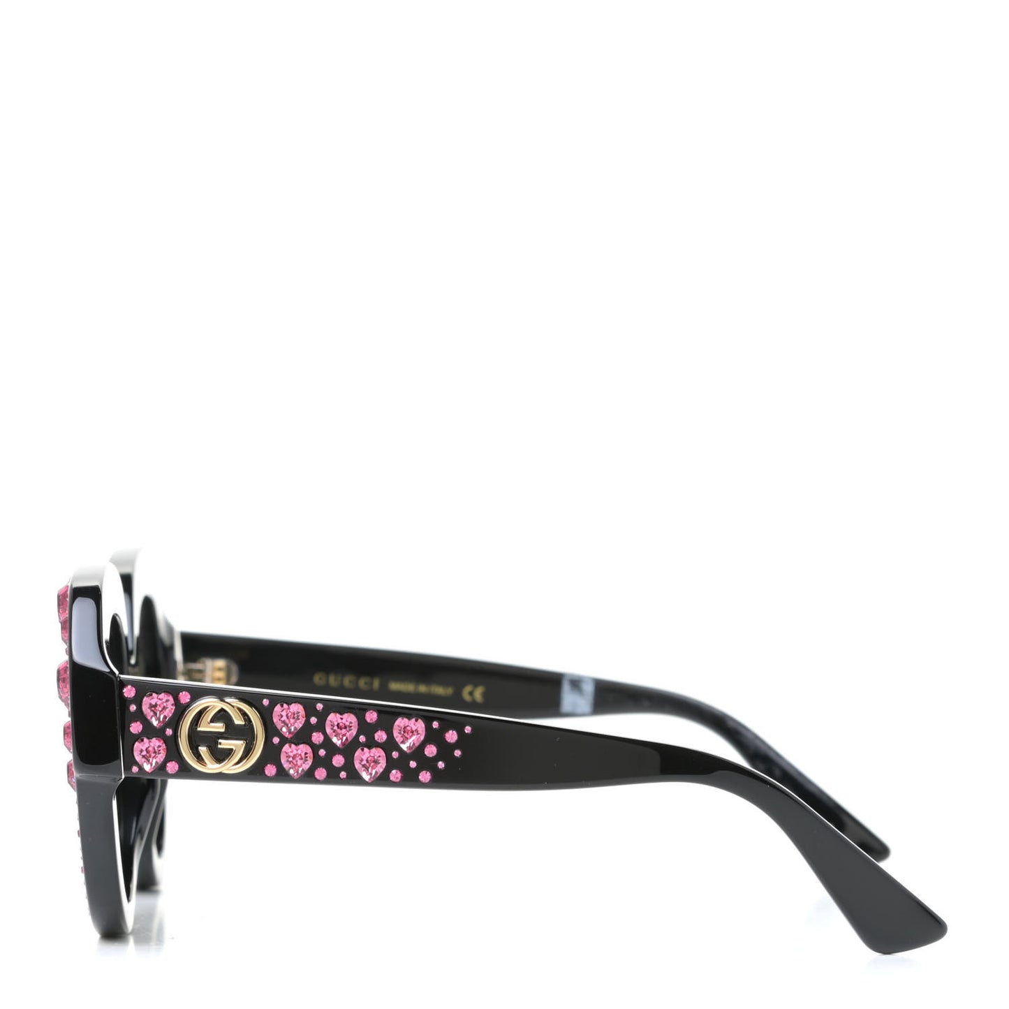 Crystal Heart Sunglasses GG0308S Black