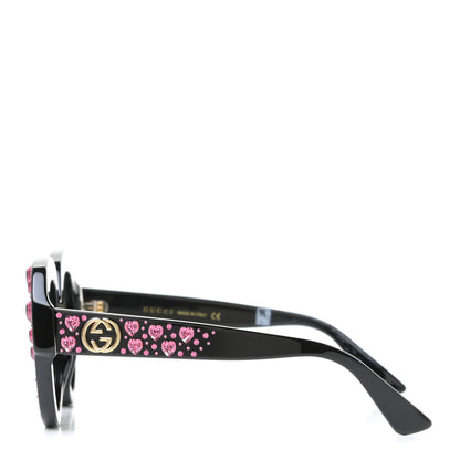 Gucci Crystal Heart Sunglasses GG0308S Black 3 of 7