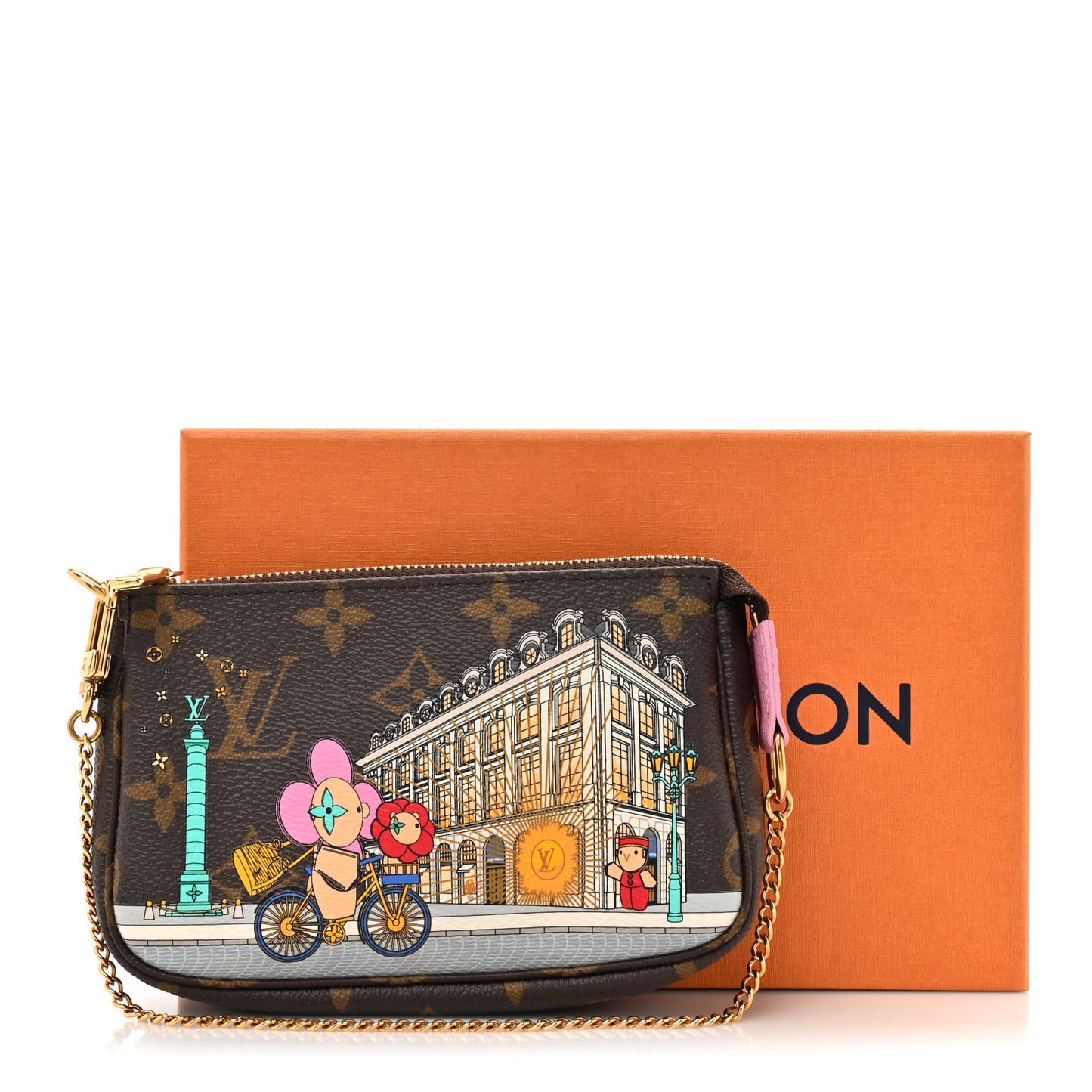 Monogram 2022 Christmas Animation Paris Mini Pochette Accessories Pink