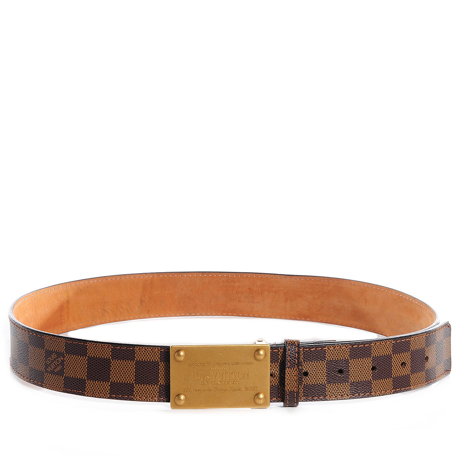 Louis Vuitton Damier Ebene Inventeur Belt 95 38 3 of 5