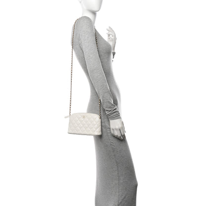 Chanel Caviar Quilted Classic Clutch With Chain White 2 of 11