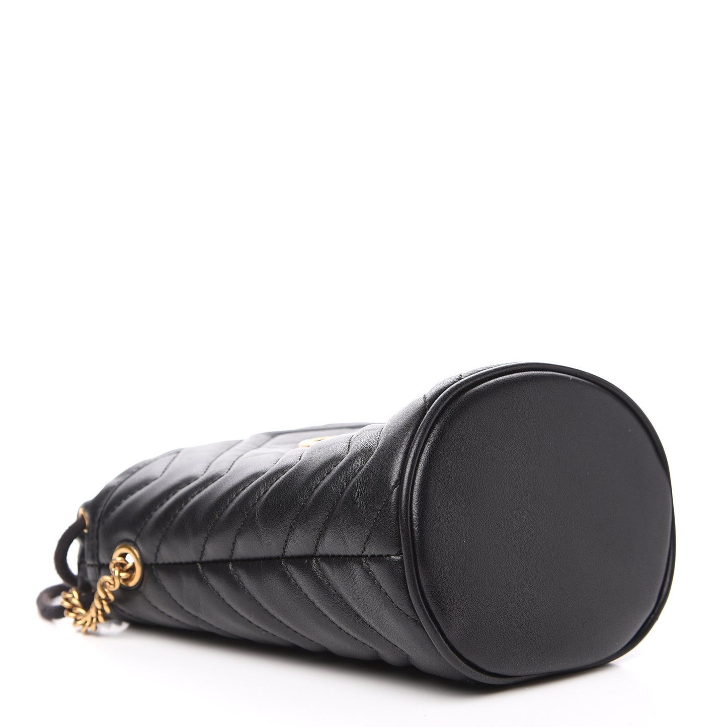 Calfskin Matelasse Mini GG Marmont 2.0 Bucket Bag Black