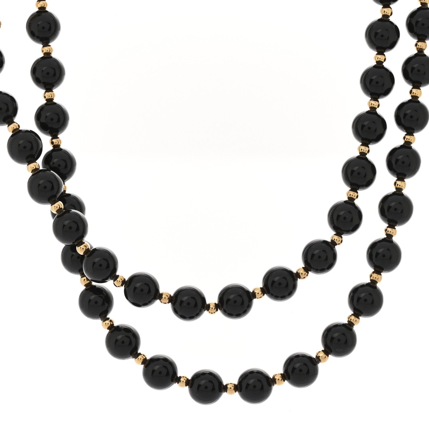 Chanel Enamel Beaded CC Necklace Black White Gold 4 of 6