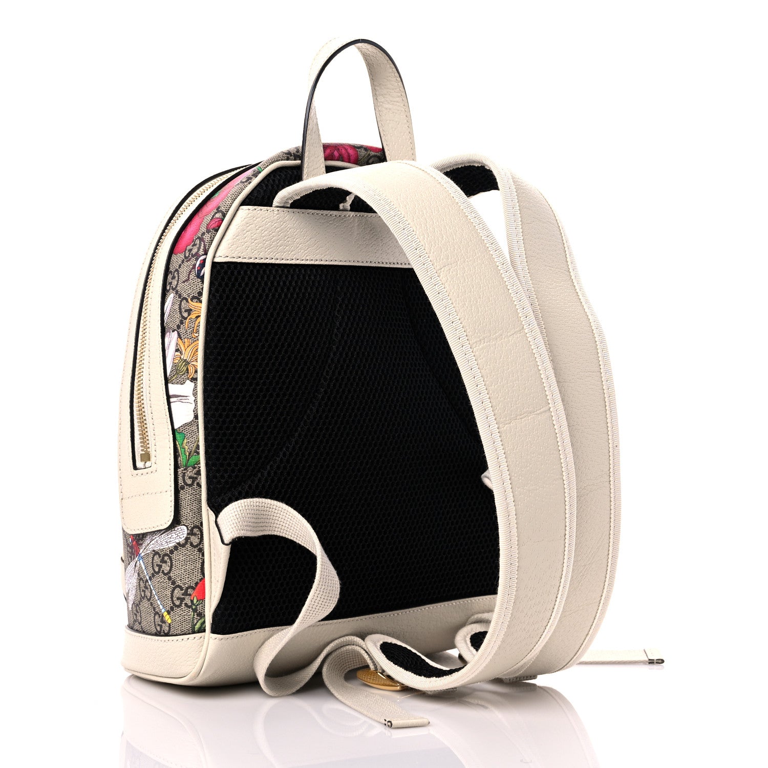 Gucci GG Supreme Monogram Flora Web Small Ophidia Day Backpack White 3 of 9