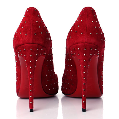 Christian Louboutin Suede Studded Hot Chick 100 Pumps 39.5 Red 5 of 8