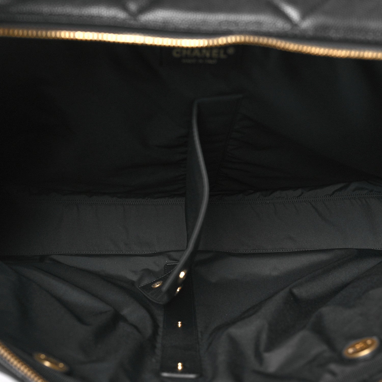 Chanel Shiny Grained Calfskin Quilted Large Travel Bowling Bag Black 5 of 10